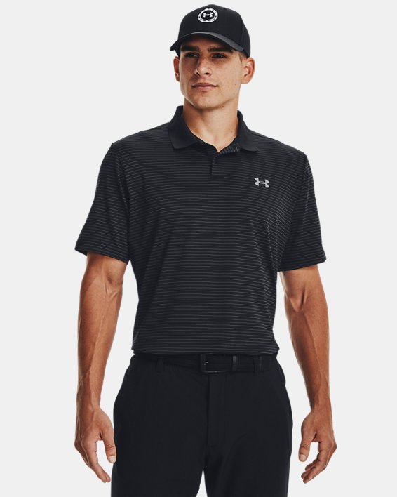 เสื้อโปโล UA Performance 3.0 Stripe สำหรับผู้ชาย in Black image number 0